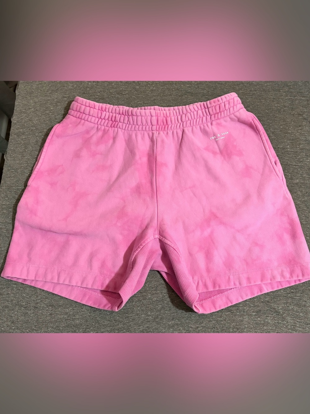 Rag & Bone City Tie Dye Sweatshort in Fuschia